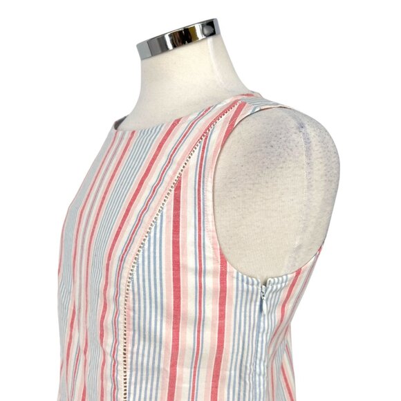 Vineyard Vines Abacos Stripe Tassel Sleeveless Top Pink Blue White Size 4 - Picture 4 of 13